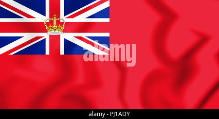 3D-britische Red Ensign. 3D-Darstellung. Stockfoto
