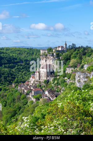 Rocamadour, Frankreich. Blick auf die historische Stadt Rocamadour, Lot, Frankreich Stockfoto