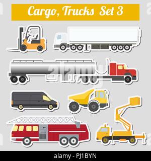 Satz von Elementen Cargo Transport: Lkw, Lkw für die Erstellung Ihrer eigenen Infografiken oder Karten. Vector Illustration Stock Vektor