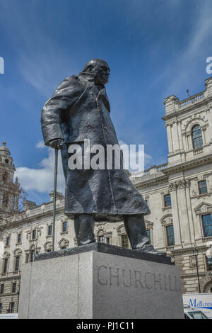 Statue, Winston Churchill, Parliament Square, London, England, Grossbritannien Stockfoto