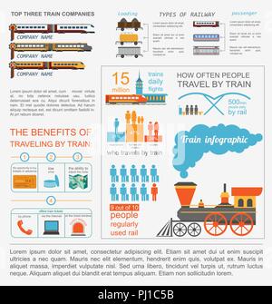 Bahn Infografik. Elemente zur Erstellung Ihrer eigenen Infografiken. Vector Illustration Stock Vektor