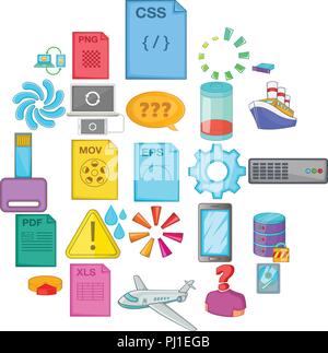 Computing Symbole, Cartoon Stil Stock Vektor