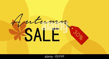 Herbst ersten Verkauf banner horizontal, flacher Stil Stock Vektor