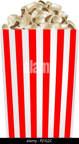 Popcorn gestreifte box Mockup, realistischen Stil Stock Vektor