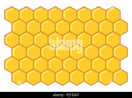 Abbildung einer Wabe auf weißem Hintergrund Stock Vektor