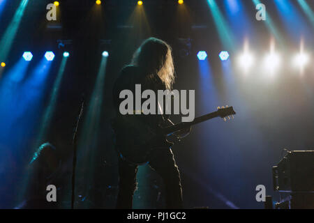 Kiew, Ukraine - Juli 05, 2018: Die Deutsche Thrash Metal Rock Band Kreator führt live im Atlas Wochenende Festival in nationalen Expocentre. Stockfoto