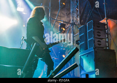 Kiew, Ukraine - Juli 05, 2018: Die Deutsche Thrash Metal Rock Band Kreator führt live im Atlas Wochenende Festival in nationalen Expocentre. Stockfoto