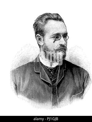 Carl Auer von Welsbach, auch als Carl Freiherr Auer von Welsbach (1. September 1858 - 4. August 1929) österreichischer Wissenschaftler und Erfinder, digital verbesserte Reproduktion eines woodprint aus dem Jahr 1890 bekannt Stockfoto