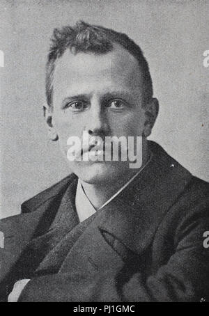 Fridtjof Nansen, 10. Oktober 1861. - 13. Mai 1930, war eine norwegische Forscher, Wissenschaftler, digital verbesserte Reproduktion eines woodprint aus dem Jahr 1890 Stockfoto