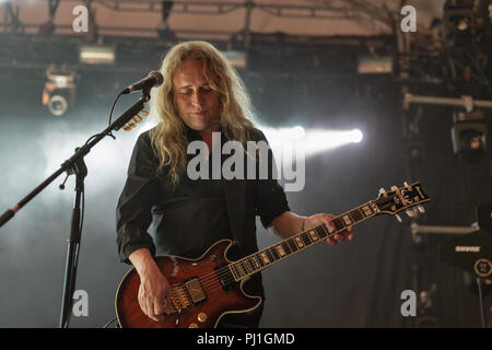 Kiew, Ukraine - Juli 05, 2018: Die Deutsche Thrash Metal Rock Band Kreator führt live im Atlas Wochenende Festival in nationalen Expocentre. Stockfoto