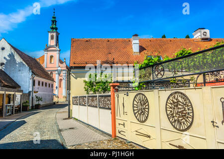 Malerische Aussicht in Varazdin barocke Architektur, die ehemalige Hauptstadt von Kroatien. Stockfoto