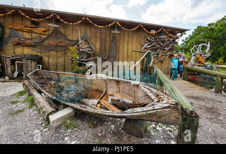 Clarks Fish Camp ist eine einzigartige und rustikalen Fischrestaurant auf Julington Creek, einem Nebenfluss des St. Johns River in Jacksonville, Florida. Stockfoto