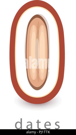 Termine einfach klicken. Vegan logo Vorlage, Minimalismus Stil. Halbe Frucht Vector Illustration auf weißem Hintergrund. Stock Vektor