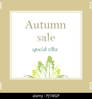 Herbst Sale. Layout dekorieren mit Blättern. Für shopping Verkauf oder Promo Poster und frame Packungsbeilage oder Web Banner. Stock Vektor