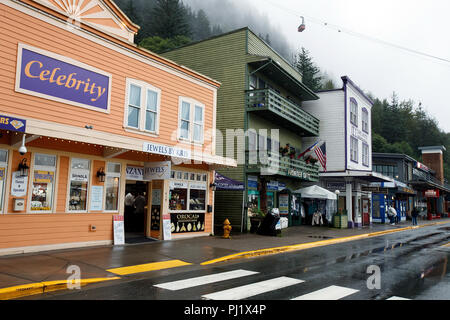 Geschäfte und Läden, die Innenstadt von Juneau, Alaska, Vereinigte Staaten von Amerika Stockfoto