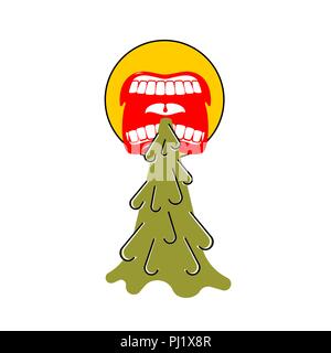 Erbrechen Gesicht emoji. Puke Vector Illustration. Würgegefühl Cartoon. Erbrechen Stock Vektor