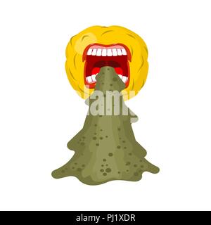 Erbrechen Gesicht emoji. Puke Vector Illustration. Würgegefühl Cartoon. Erbrechen Stock Vektor