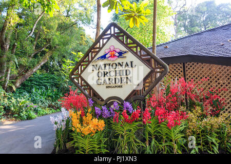 Singapur - Juli 12, 2018: National Orchid Garden am Singapore Botanic Gardens Stockfoto