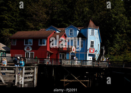 Creek Street, Ketchikan, Alaska, Vereinigte Staaten von Amerika Stockfoto