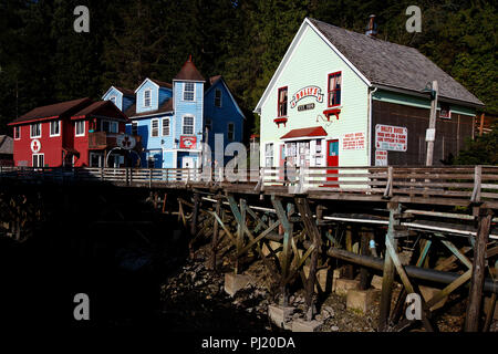 Creek Street, Ketchikan, Alaska, Vereinigte Staaten von Amerika Stockfoto