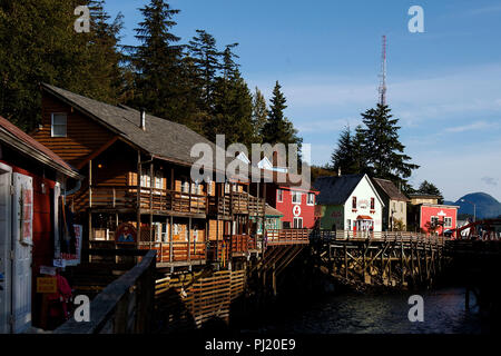 Creek Street, Ketchikan, Alaska, Vereinigte Staaten von Amerika Stockfoto