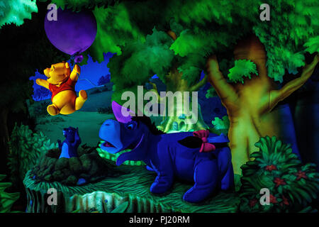 Anzeige auf die vielen Abenteuer von Winnie Pooh, Disneyland, Anaheim, Kalifornien, Vereinigte Staaten von Amerika Stockfoto