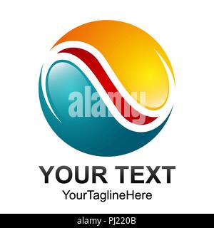 Kreative abstrakten 3d Sphäre swoosh Vektor Logo Design template Element. In den Farben rot orange blau Konzept Symbol Stock Vektor