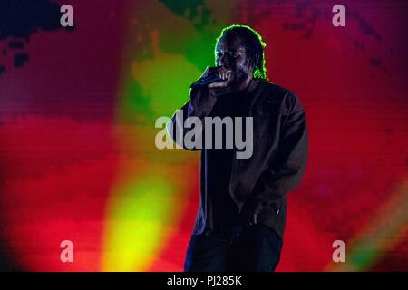 Philadelphia, Pennsylvania, USA. 2. Sep 2018. KENDRICK LAMAR während der Hergestellt in Amerika Musik Festival am Benjamin Franklin Parkway in Philadelphia, Pennsylvania, Credit: Daniel DeSlover/ZUMA Draht/Alamy leben Nachrichten Stockfoto