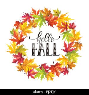 Blätter im Herbst Zusammensetzung Stock Vektor