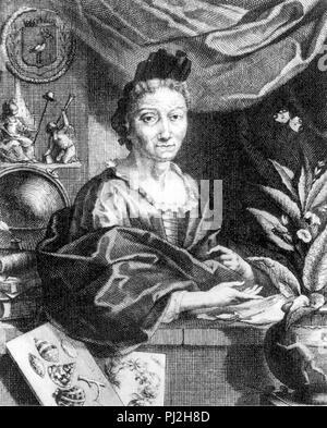 Maria Sibylla Merian (1647 - 1717) Deutscher Naturforscher und wissenschaftlichen Illustrator Stockfoto