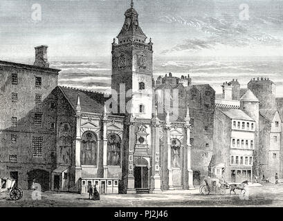 Die alte Tron Kirche vor dem Brand im frühen neunzehnten Jahrhundert, Edinburgh, Schottland, 18. Jahrhundert Stockfoto