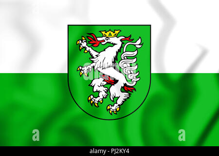 3D-Markierung von Graz (Steiermark), Österreich. 3D-Darstellung. Stockfoto