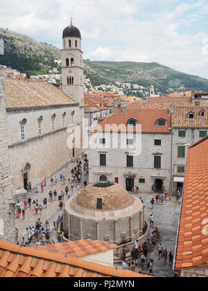 Dubrovnik, Kroatien - Juli 05, 2018: Blick auf die Altstadt von Dubrovnik, Kroatien Stockfoto