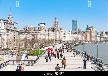 Der Bund-Promenade, Shanghai, China Stockfoto