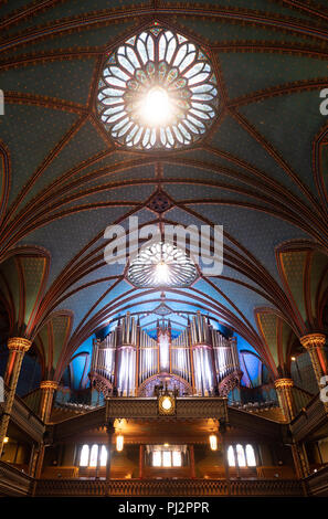 Die Rohrleitungen der Orgel in der cathetral von Notre Dame in Montreal, Quebec, Kanada Stockfoto