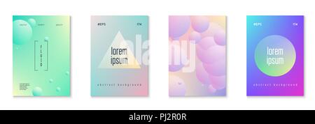 Minimale formen Abdeckung mit holographischen Flüssigkeit einstellen Stock Vektor