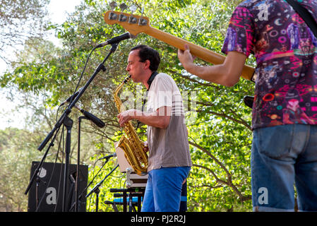 BARCELONA - 2 JUL: Emilio Jose E Os Indigenas (Band) führen in Konzert im Vida-Festival am 2. Juli 2016 in Barcelona, Spanien. Stockfoto