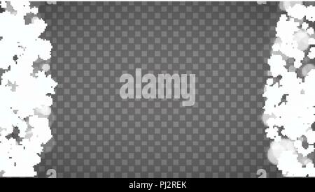 Blizzard Schneeflocken auf Transparent grau hinterlegt. Winter, Weihnachten und Neujahr Design für Party Einladung, Banner, Verkauf. Horizontale winter Stock Vektor