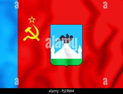 3D-Flagge von Orjol, Russland. 3D-Darstellung. Stockfoto