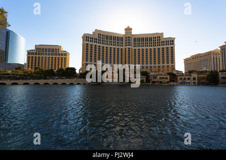 Das Bellagio Resort - Luxus Hotel und Casino auf dem Las Vegas Strip während des Tages - Las Vegas, Nevada Stockfoto