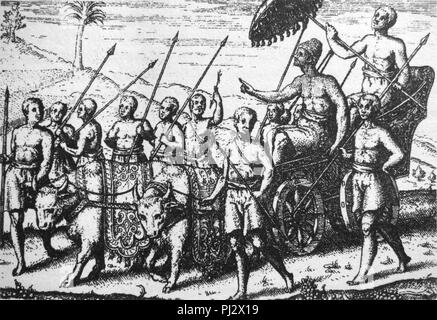 Balinesischen König in Houtman Verhael vande Reyse in der Nähe von Oost Indien 1597. Stockfoto