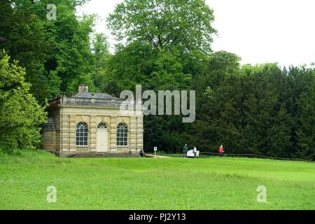 Bankett- Haus, Studley Royal Park - North Yorkshire, England - Stockfoto