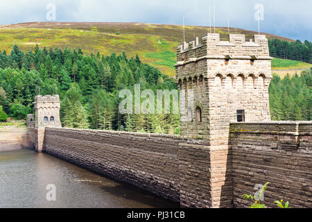 Ansicht des Derwent Talsperre, Obere Derwent Valley Nationalpark Peak District, Derbyshire, UK, selektiven Fokus Stockfoto