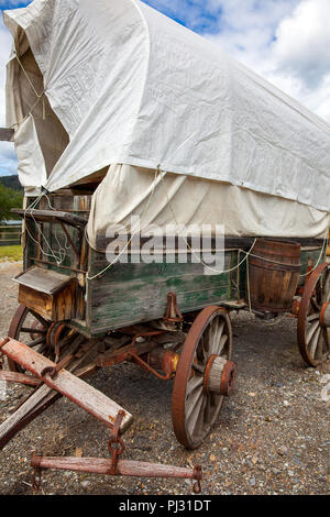 Planwagen in McLeese Lake British Columbia Kanada Stockfoto