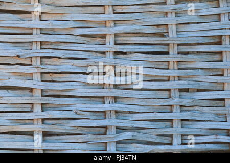 Detail der Holz- Wicker Zaun als abstrakt Hintergrund Stockfoto