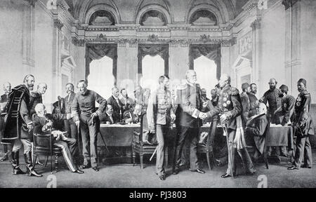 Der Kongress in Berlin (13. Juni bis 13. Juli 1878) war ein Treffen der Vertreter von sechs Großmächte der Zeit, digital verbesserte Reproduktion des Originals aus dem Jahr 1895 Stockfoto