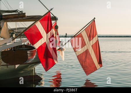 Dänische Flagge, die älteste Fahne in der Welt Stockfoto