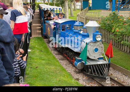 Rio Grande Zugfahrt Paultons Park, Southampton, England, Vereinigtes Königreich. Stockfoto