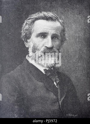 Giuseppe Fortunino Francesco Verdi, 1813 bis 27. Januar 1901, einer italienischen Oper Komponist, digital verbesserte Reproduktion des Originals aus dem Jahr 1895 Stockfoto