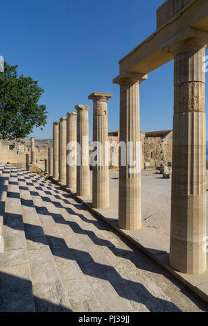 Beeindruckende Tempel Akropolis von Lindos, Rhodos Griechenland Stockfoto